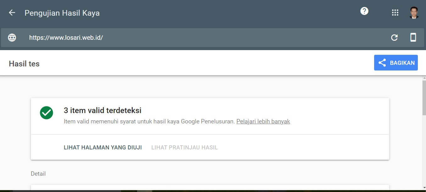 Cara Menggunakan Google Structured Data Testing Tool untuk Meningkatkan SEO Website Anda 2 Google Structured Data Testing Tool Results